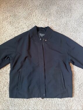 Athleta Black Bomber Jacket with Snap & Zip Front
